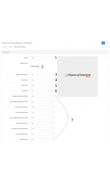 Opencart Filigran Modülü