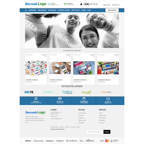 Opencart Dernek Teması (Bağış Sistemli)