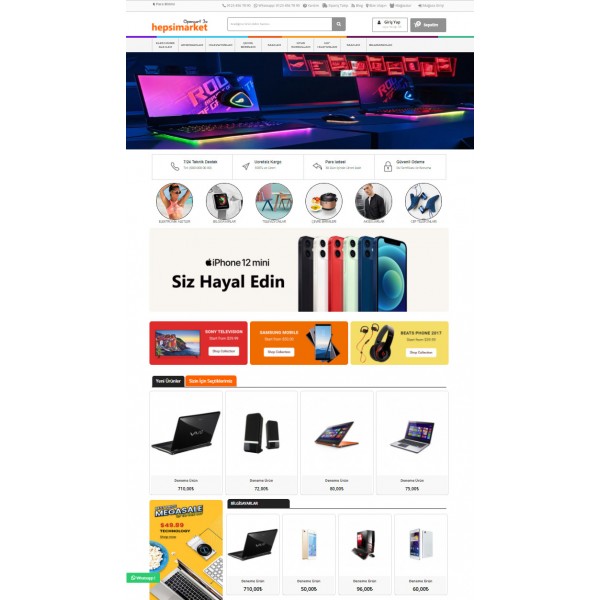 Opencart 3x HepsiMarket Tema C2C Full Paket