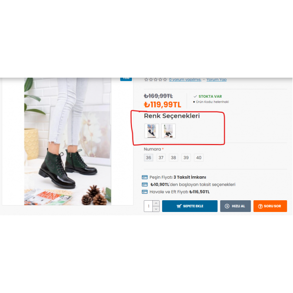 Opencart Ürün Varyant Modülü