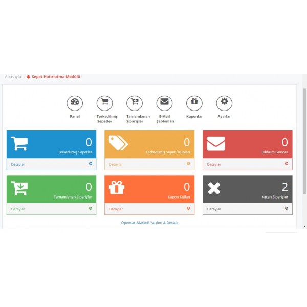 Sepet Hatırlatma Modülü