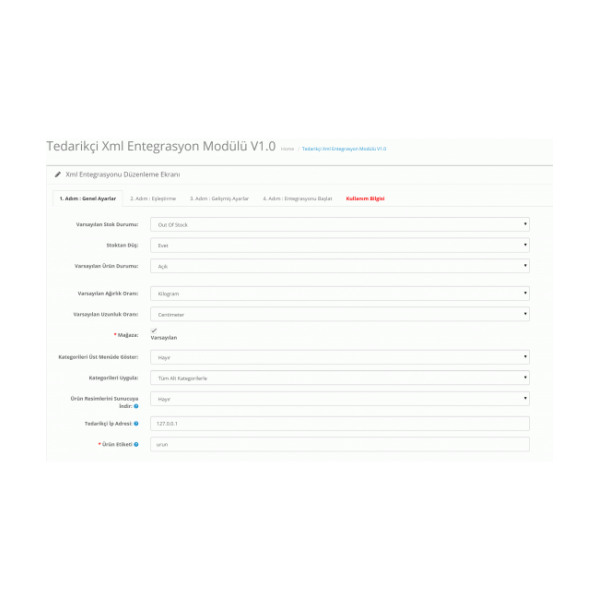 Tedarikçi XML Modülü