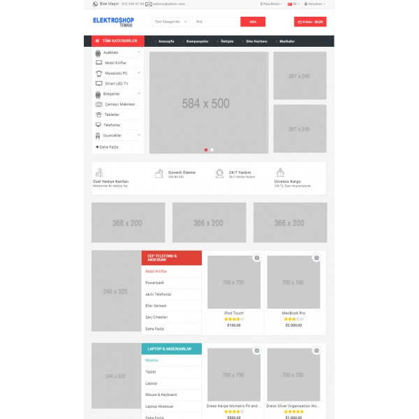 Opencart 3.x Elektroshop Teması
