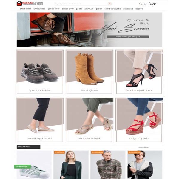 Opencart 3x Ayakkabı v2  Full Paket