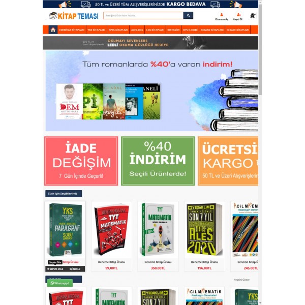 Opencart 3x Kitap Satış Teması Full Paket