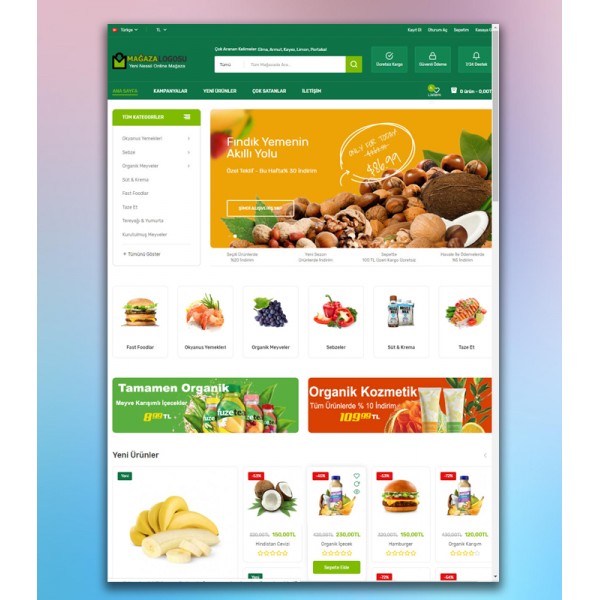 Opencart 3x Organik Ürünler Teması