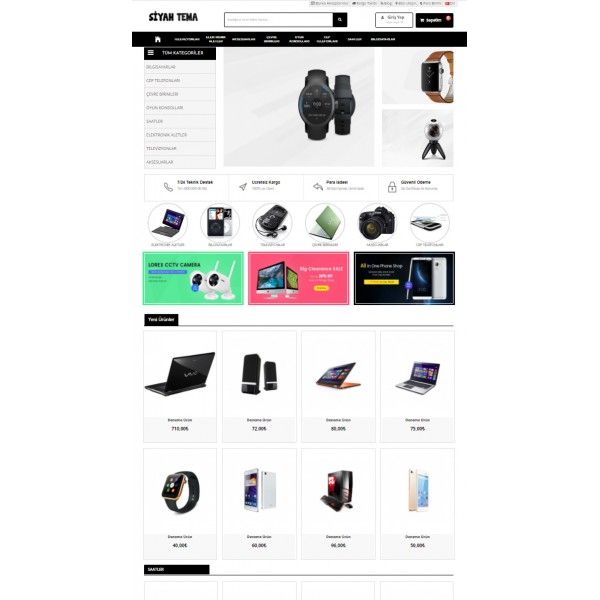 Opencart 3x Siyah Tema