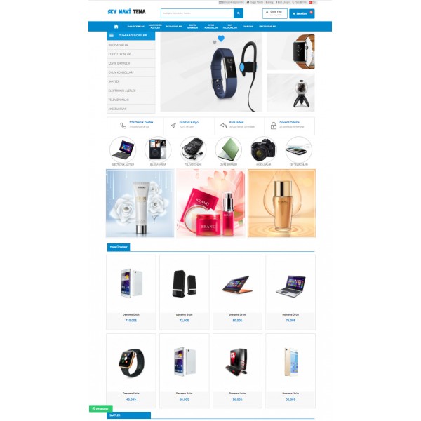 Opencart 3x Sky Mavi Tema