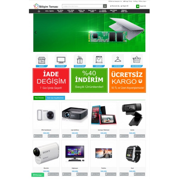 Opencart 3X Bilişim Tema Full Paket