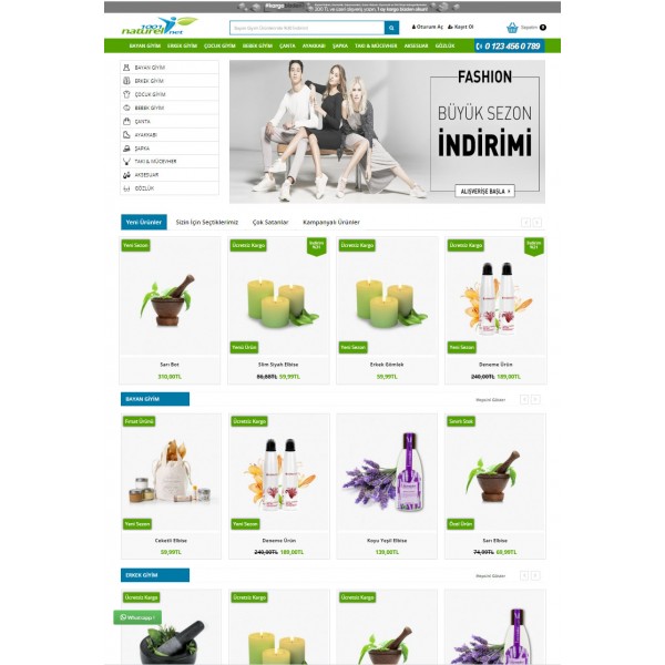 Opencart 3X Bitkisel & Yöresel Ürünler Full Paket