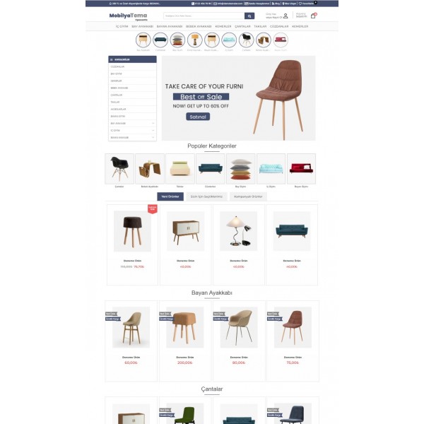 Opencart 3.x Mobilya Aksesuar2 Full Paket