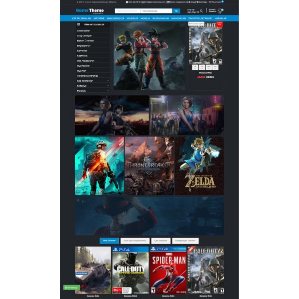 Opencart 3.x Oyun Satış Tema Full Paket