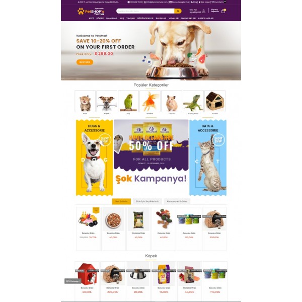 Opencart 3x Petshops Tema Full Paket